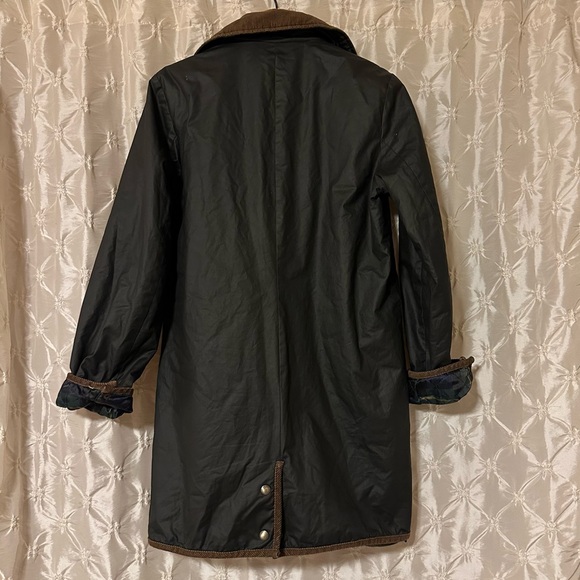 Lauren Ralph Lauren Black Waxed Canvas Barn Jacket Chore Coat Quilted Plaid VTG - Picture 3 of 12